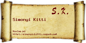 Simonyi Kitti névjegykártya