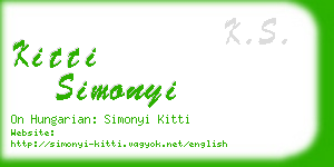 kitti simonyi business card